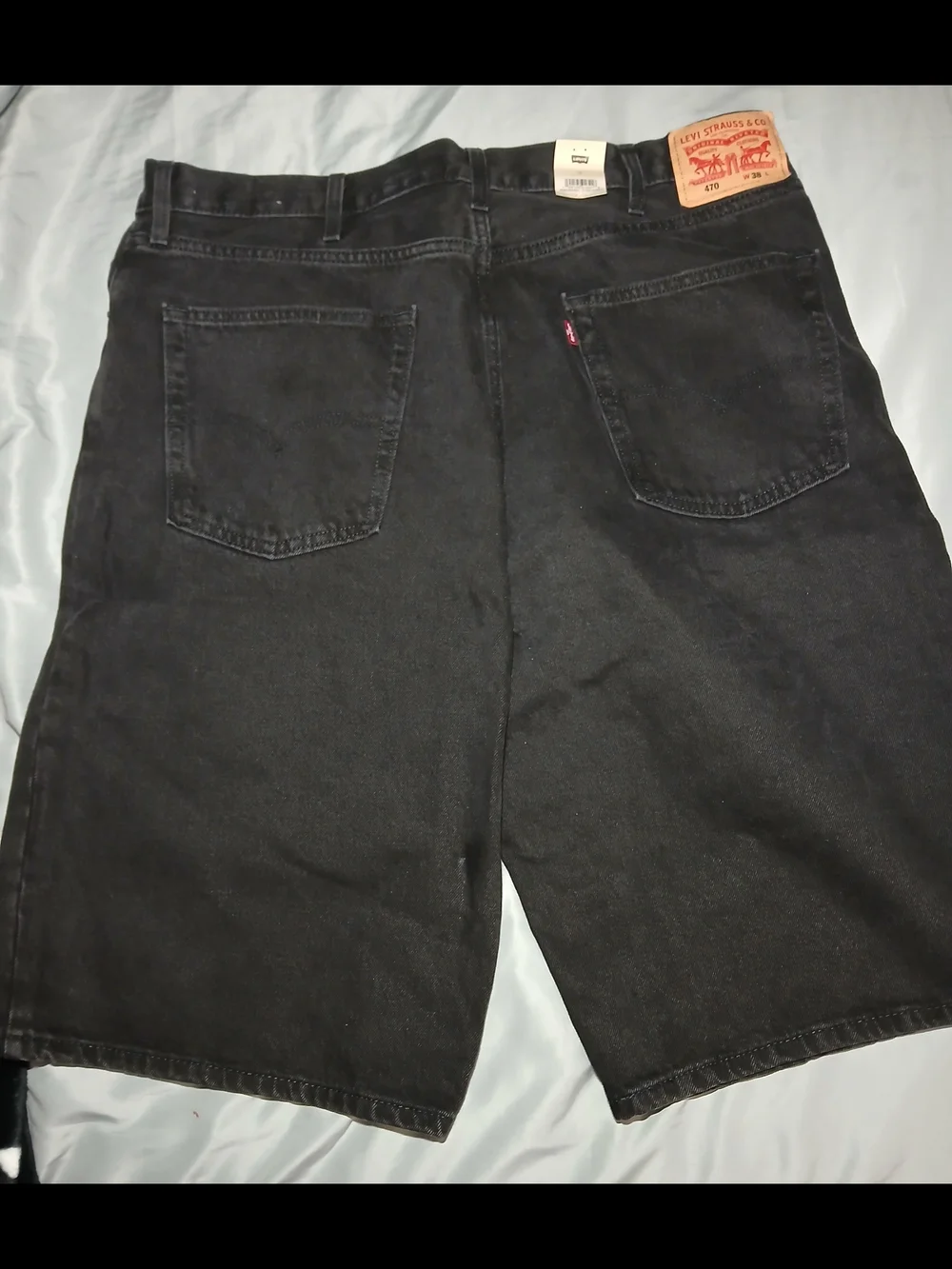 Levi's 470 Black Denim Jean Shorts Size 38 Waist/ 14